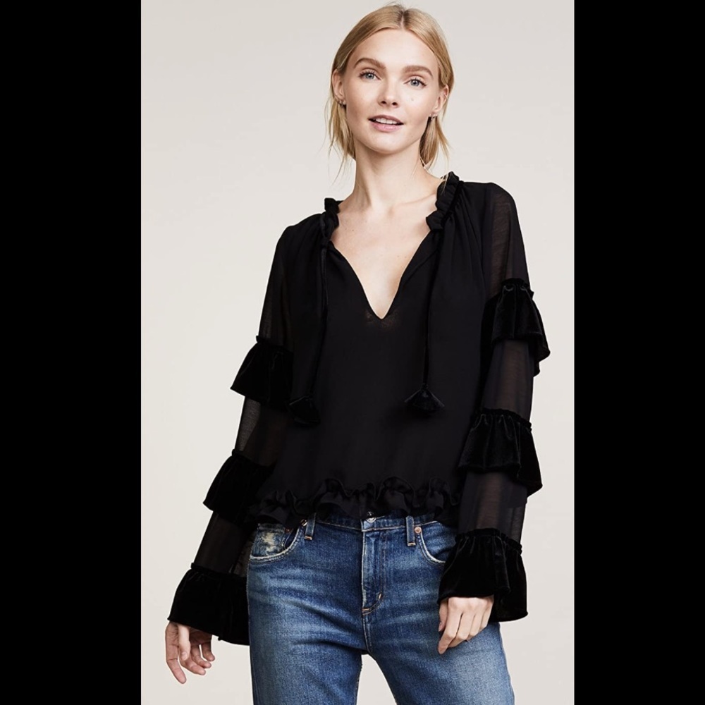 MISA Los Angeles Black Emeline Top Blouse